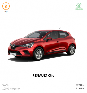 RENAULT.Clio.GPL.UnipolRental.UnipolSai.Unipoint.Noleggio.lungo.termine.Automiete.Langzeitmiete.Prezzo.09.2021