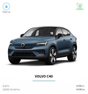 VOLVO.C40.UnipolRental.UnipolSai.Unipoint.Noleggio.lungo.termine.Automiete.Langzeitmiete.Prezzo.09.2021